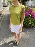 Polka Dot & Stripe 3/4 Sleeve Top