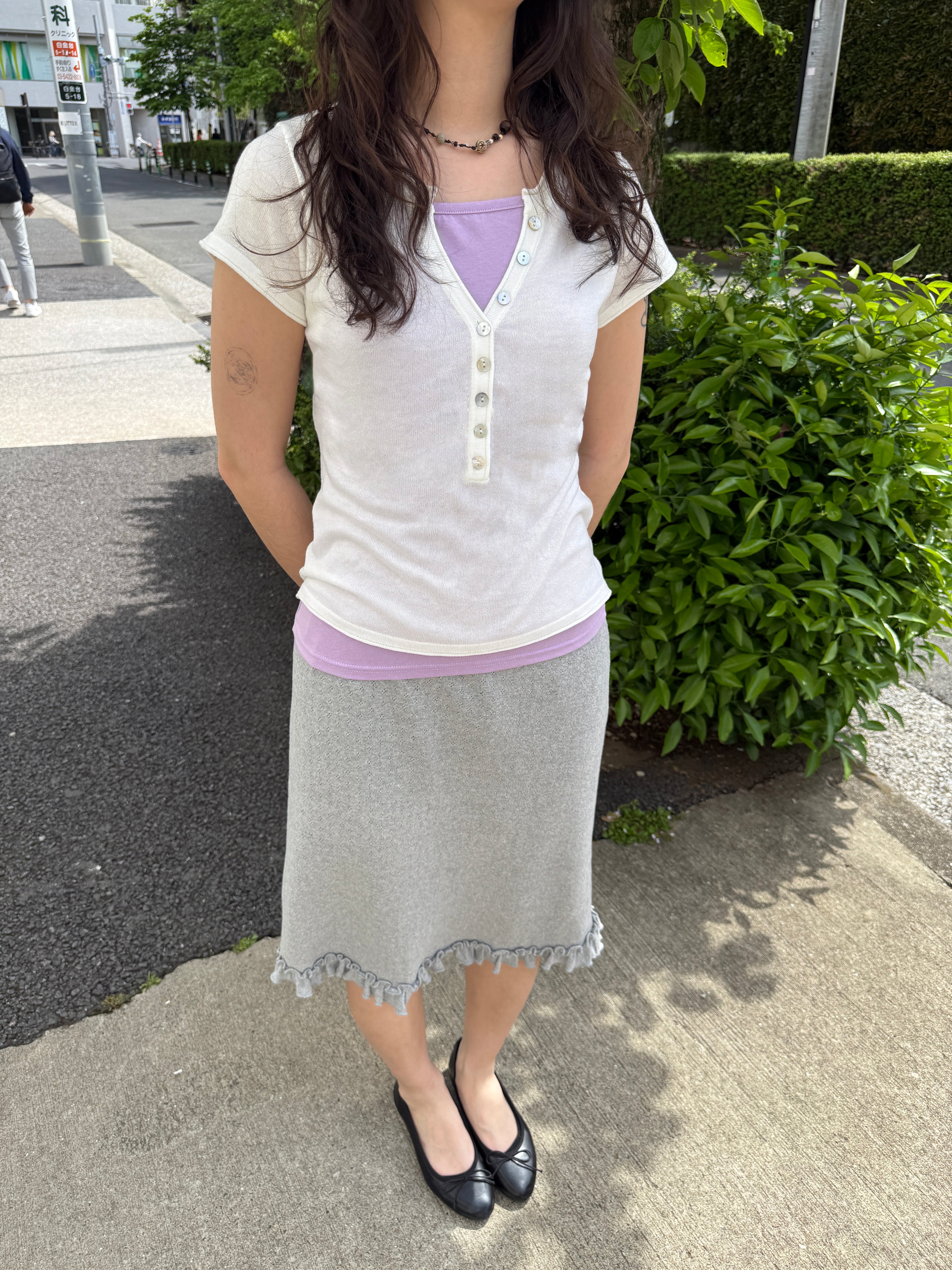 Shell Button Henley Tee