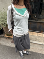 Ruffle V-Neck 3/4 Sleeve Top