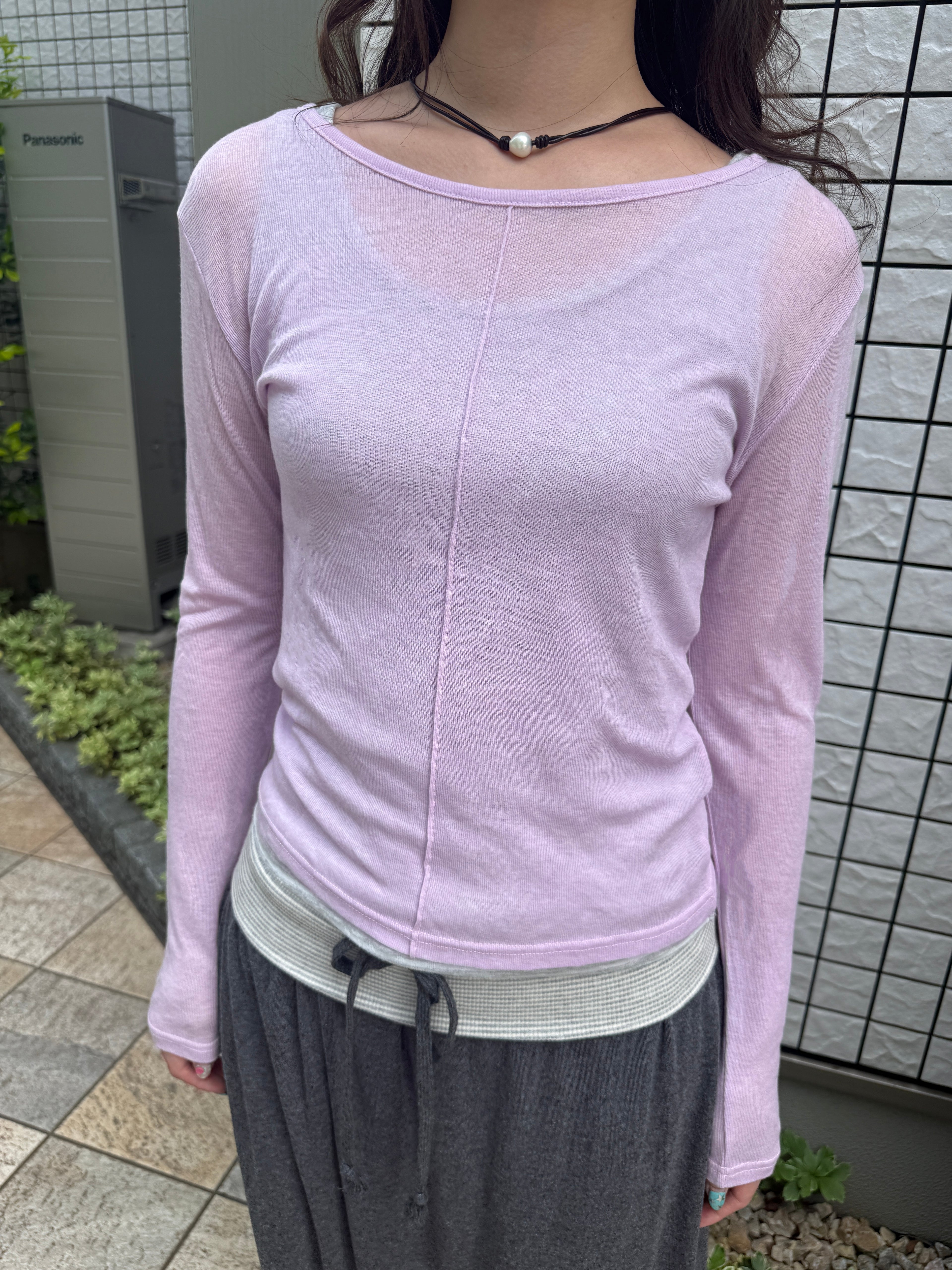 Seam Detail Long-Sleeve Top