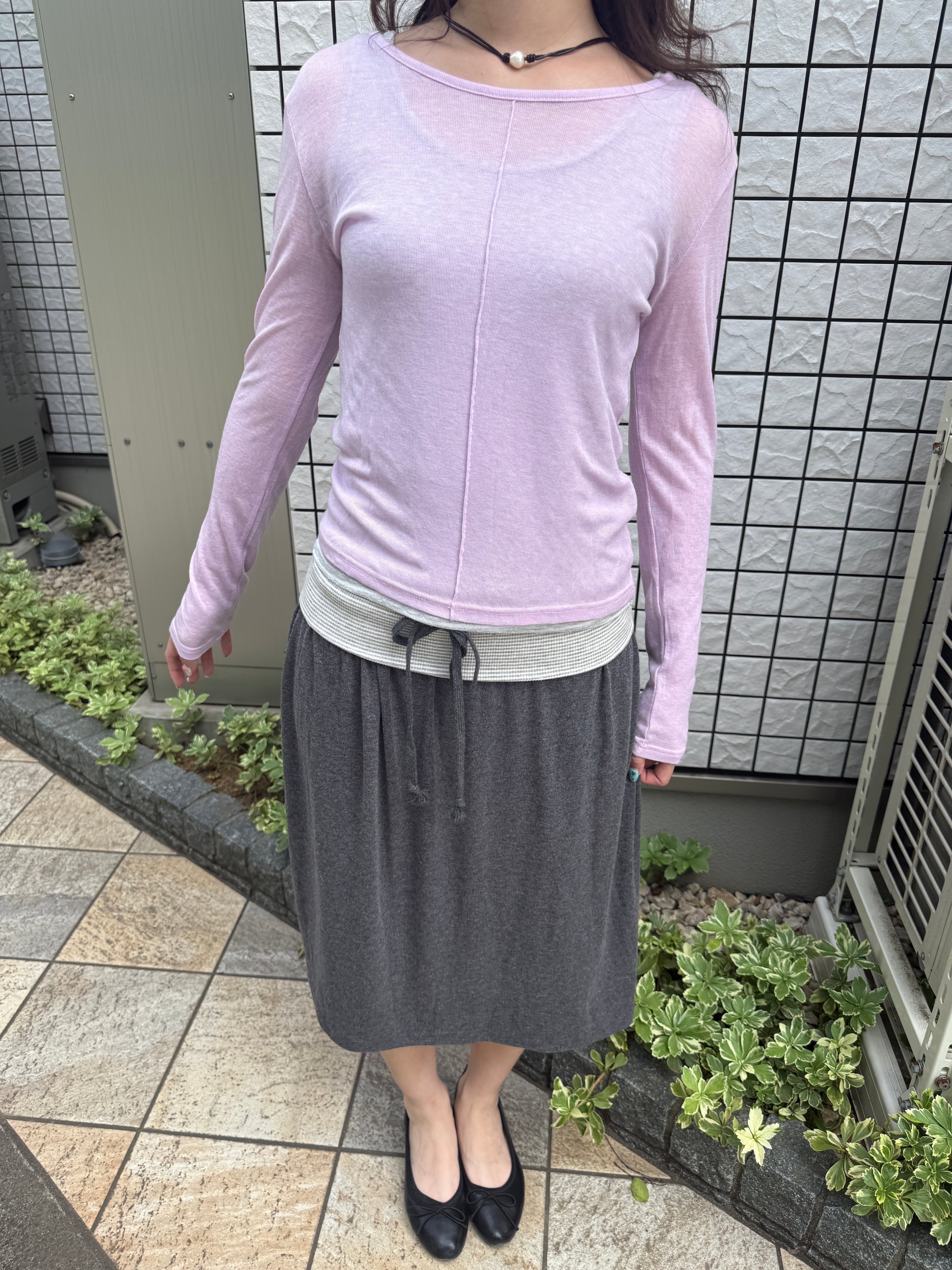 Seam Detail Long-Sleeve Top