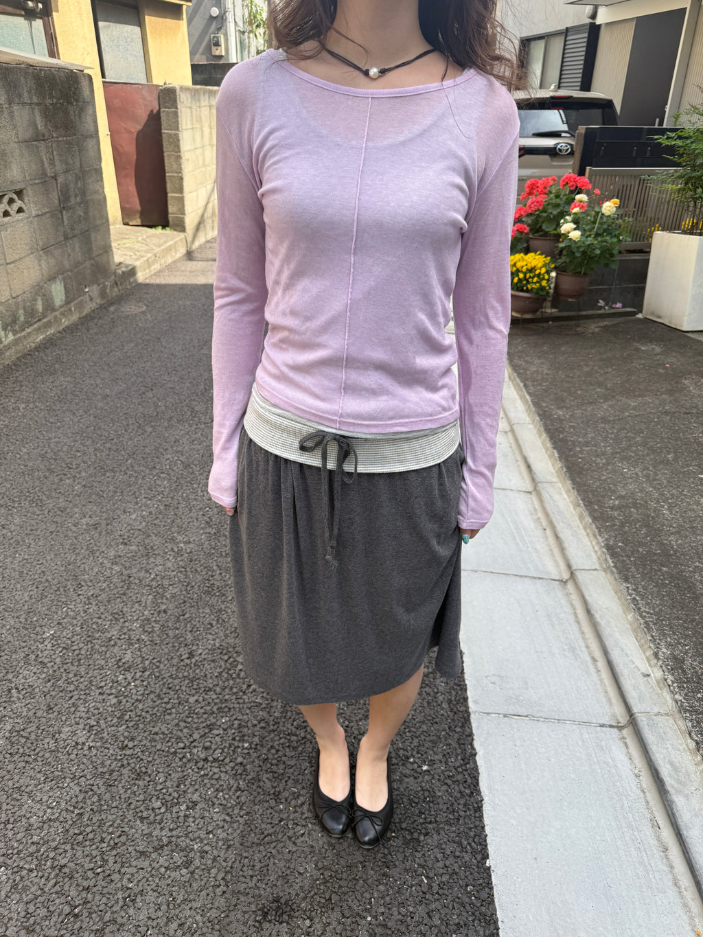 Seam Detail Long-Sleeve Top