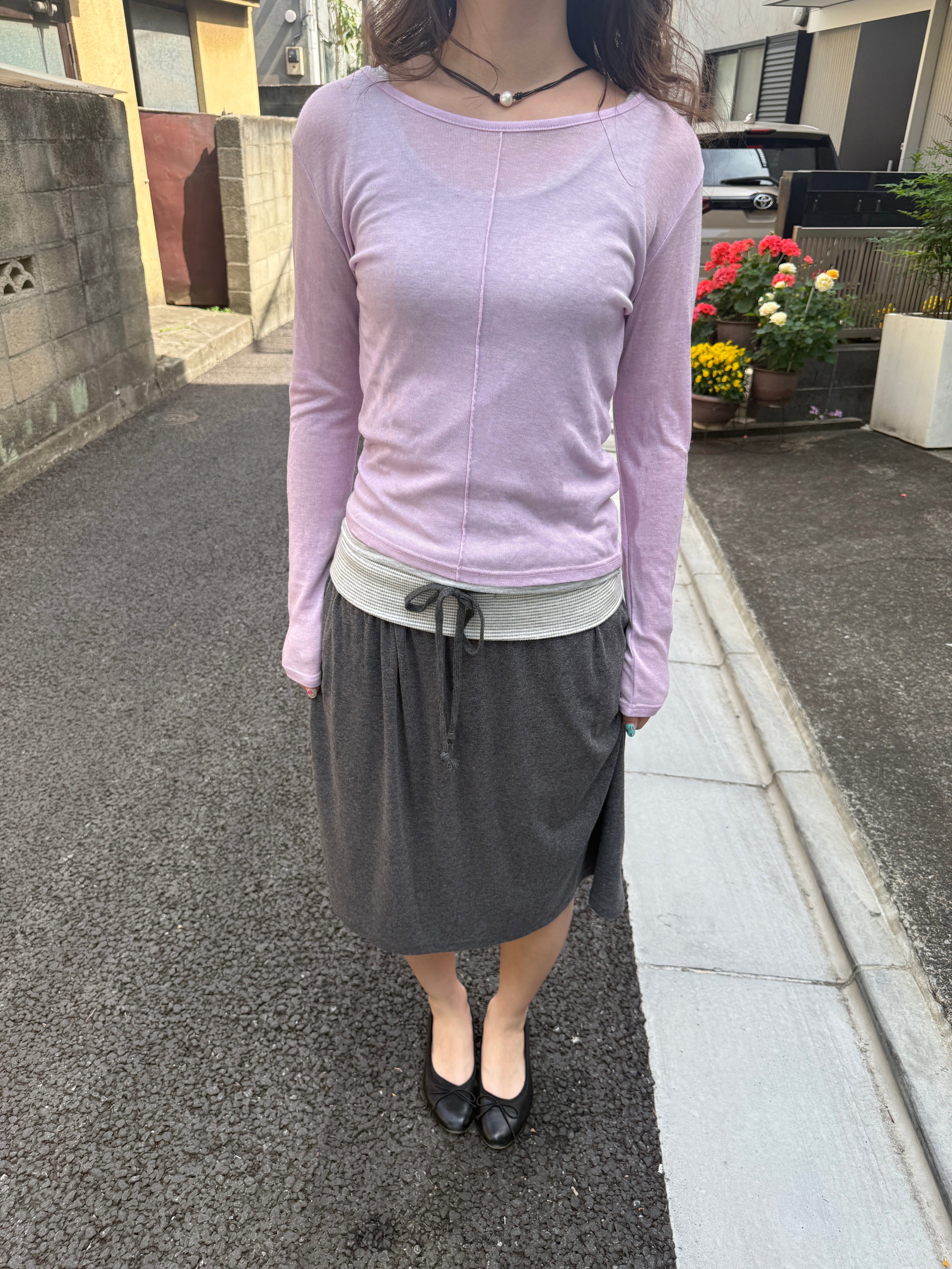 Seam Detail Long-Sleeve Top