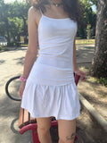Ruched Drop-Waist Mini Dress
