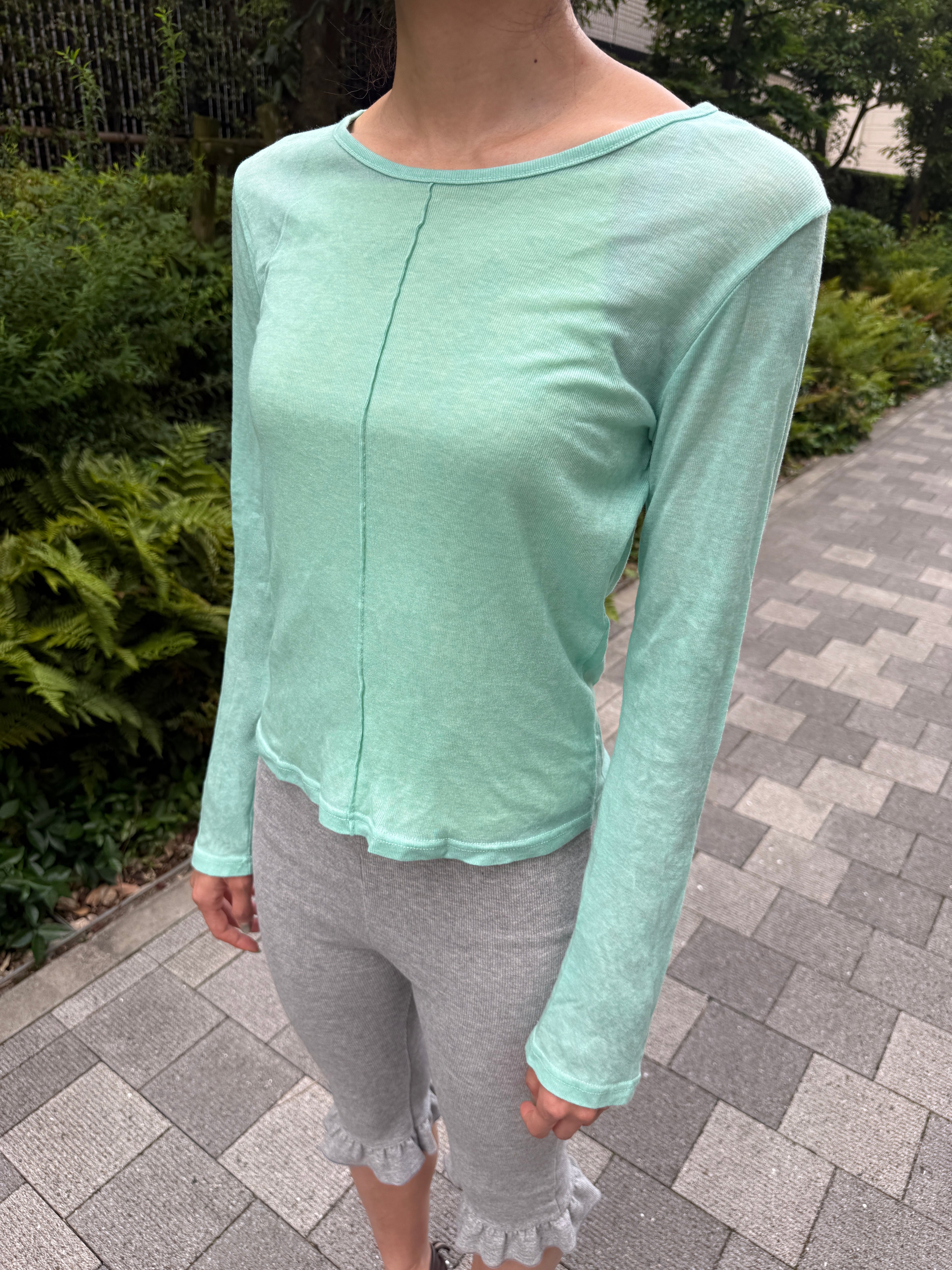 Seam Detail Long-Sleeve Top