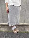 Pointelle Ruffle Hem Midi Skirt
