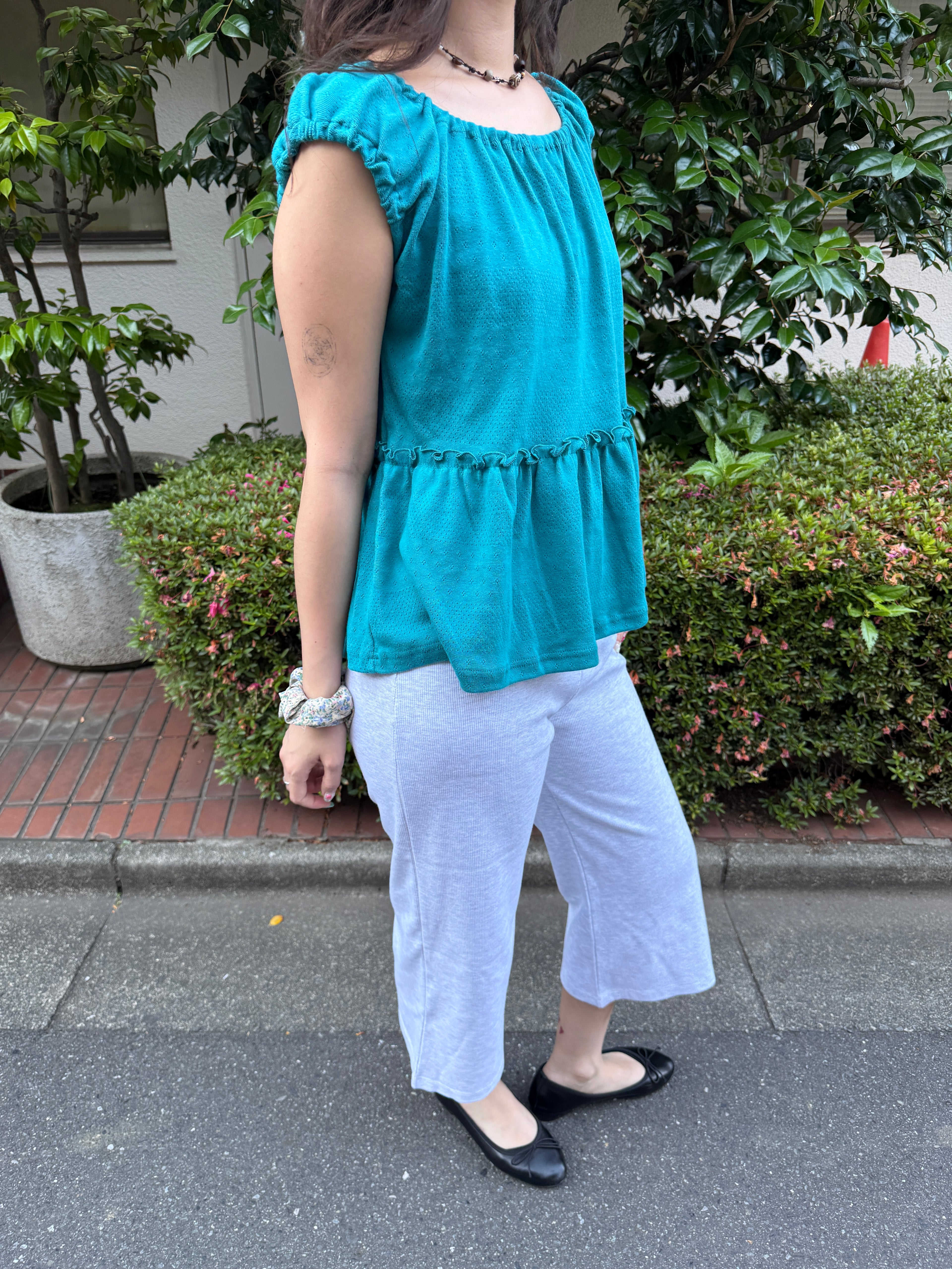 Puff Sleeve Baby-Doll Blouse