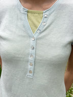 Shell Button Henley Tee