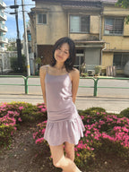 Ruched Drop-Waist Mini Dress